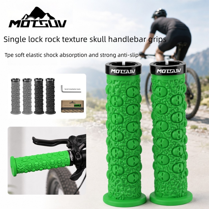 Mountain Biking Gloves - Fietsstuurgrepen, Skull Lock-On TPE antislip handgrepen