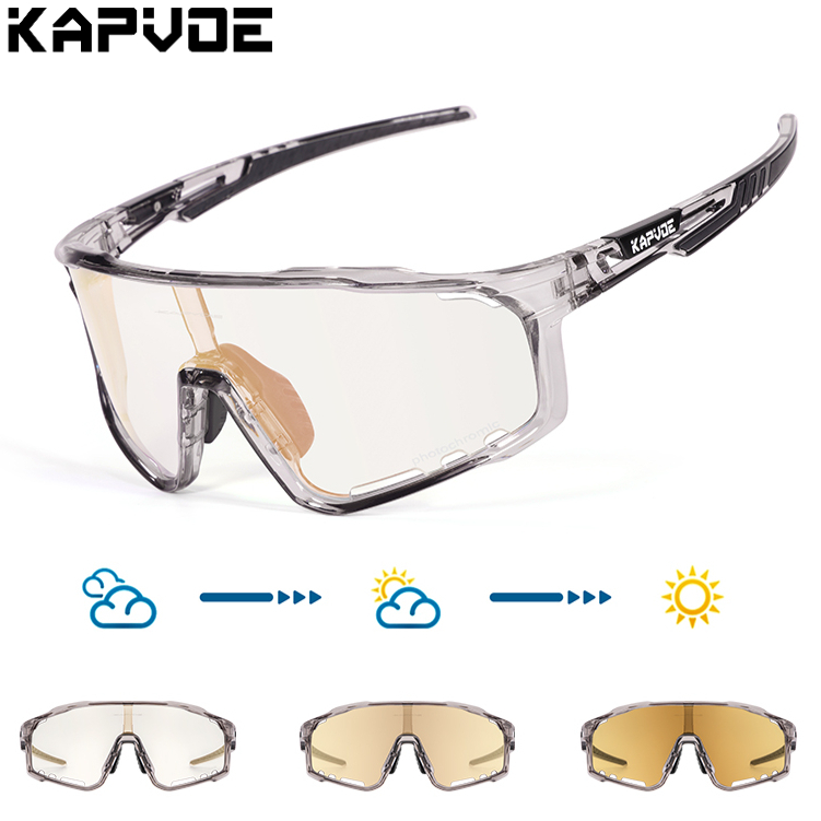 Mountain Biking A Sport - Kapvoe Kleur Meekleurende Fietsbril MTB Zonnebril