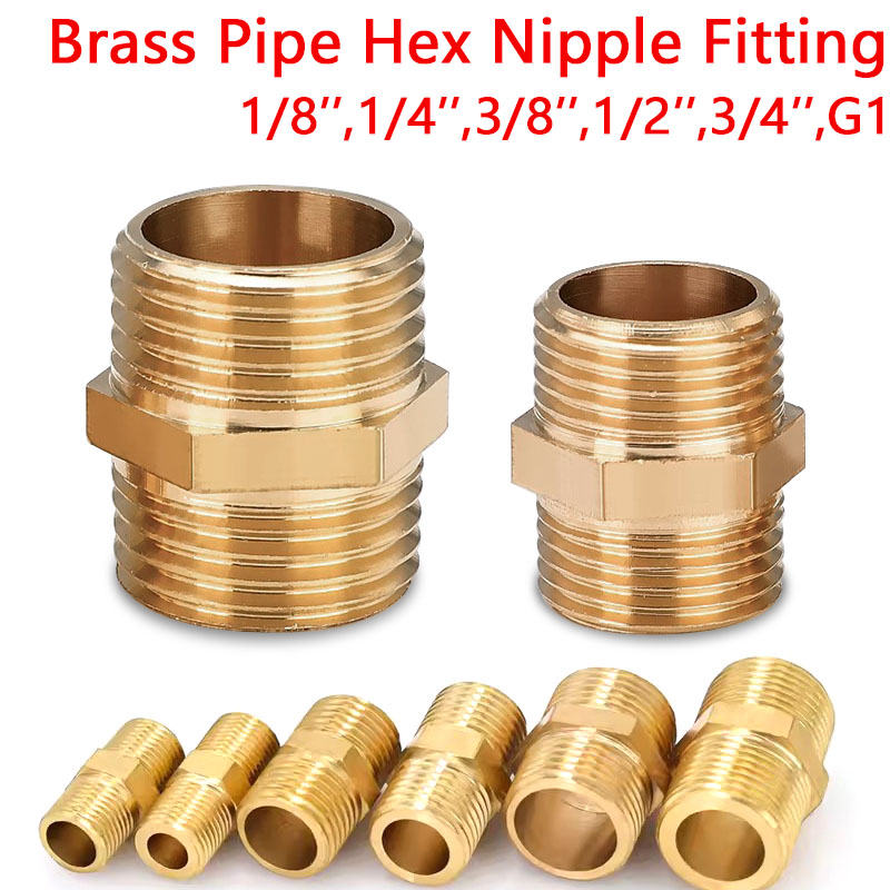 Spoke Nipple Brass - Messing Pijp Hex Tepel Fitting 1/8