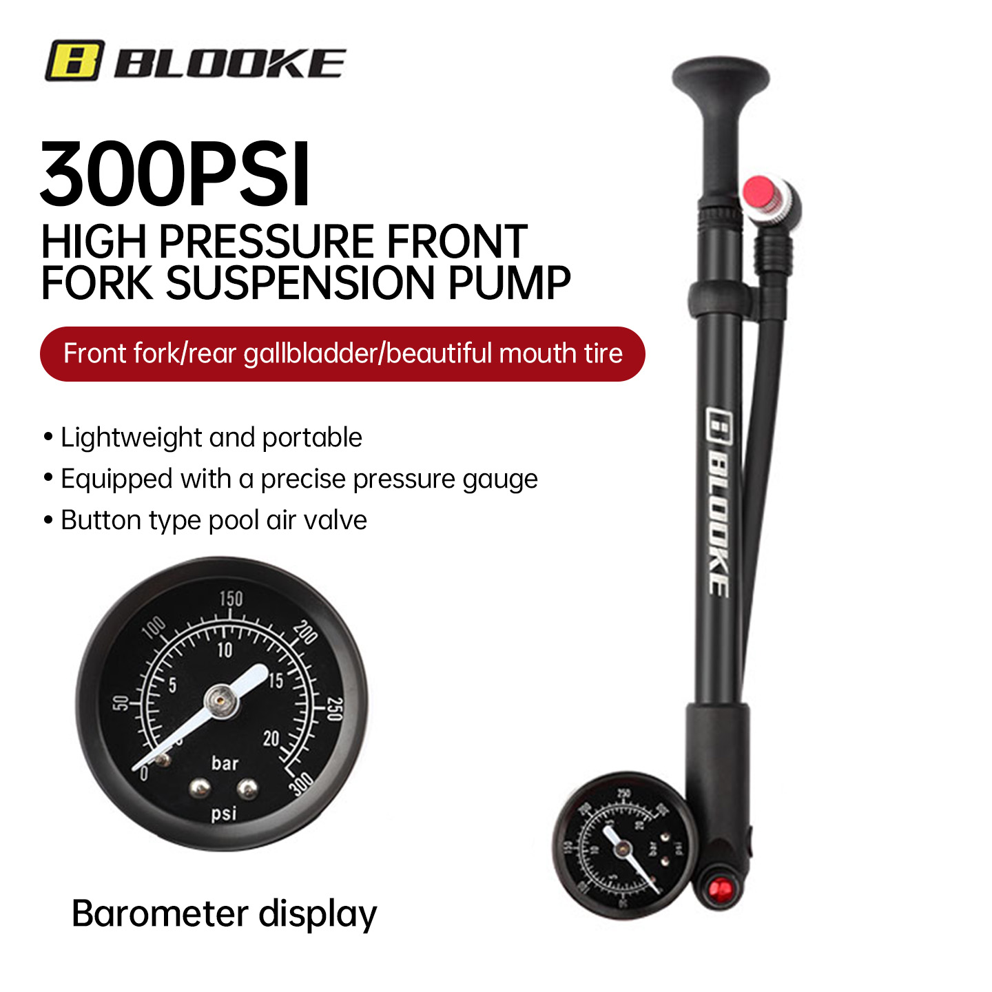 BLOOKE MTB hogedruk schokpomp  - Shock Pump Suspension recensie en prijs