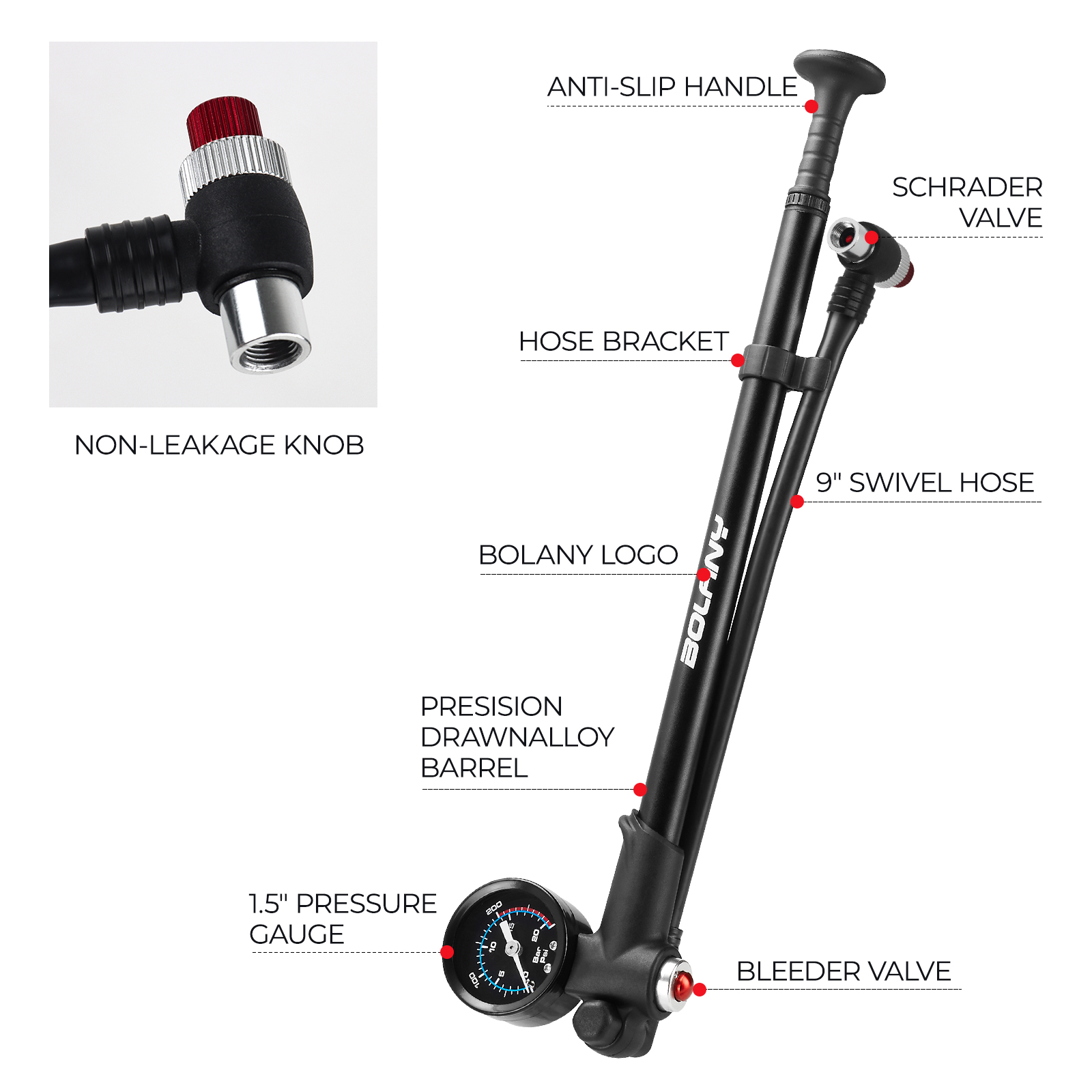 Bolany 300psi Air Shock Bike P - Shock Pump Suspension recensie en prijs