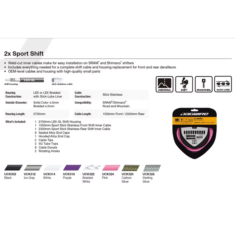 JAGWIRE 2x Sport Shift Kabel V - Mountain Biking A Sport recensie en prijs
